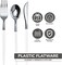 Trendables Disposable Silverware Set - Wedding Plastic Cutlery Dinnerware - Includes two toned Forks, Plastic Spoons, two colored Knives - reflective Plastic Utensils Party Set